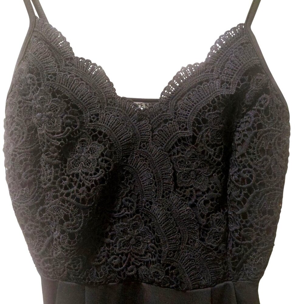 NWT Grace Karin Black Lace Spaghetti Strap Dress Size Medium - Picture 4 of 7